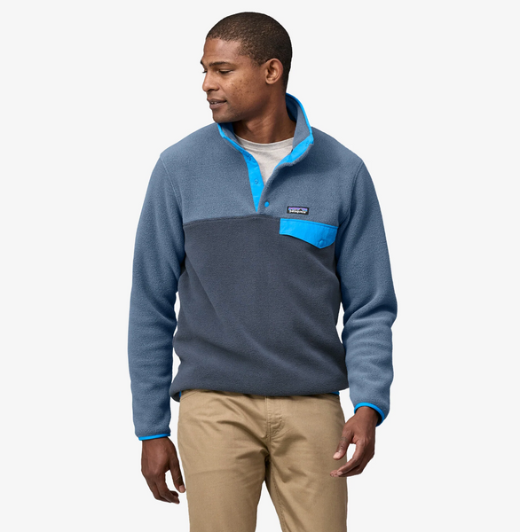 Patagonia Mens Lightweight Synchilla Snap-T Pullover Smolder Blue